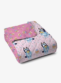 Bluey Cupcake Stars Quilted Throw Blanket