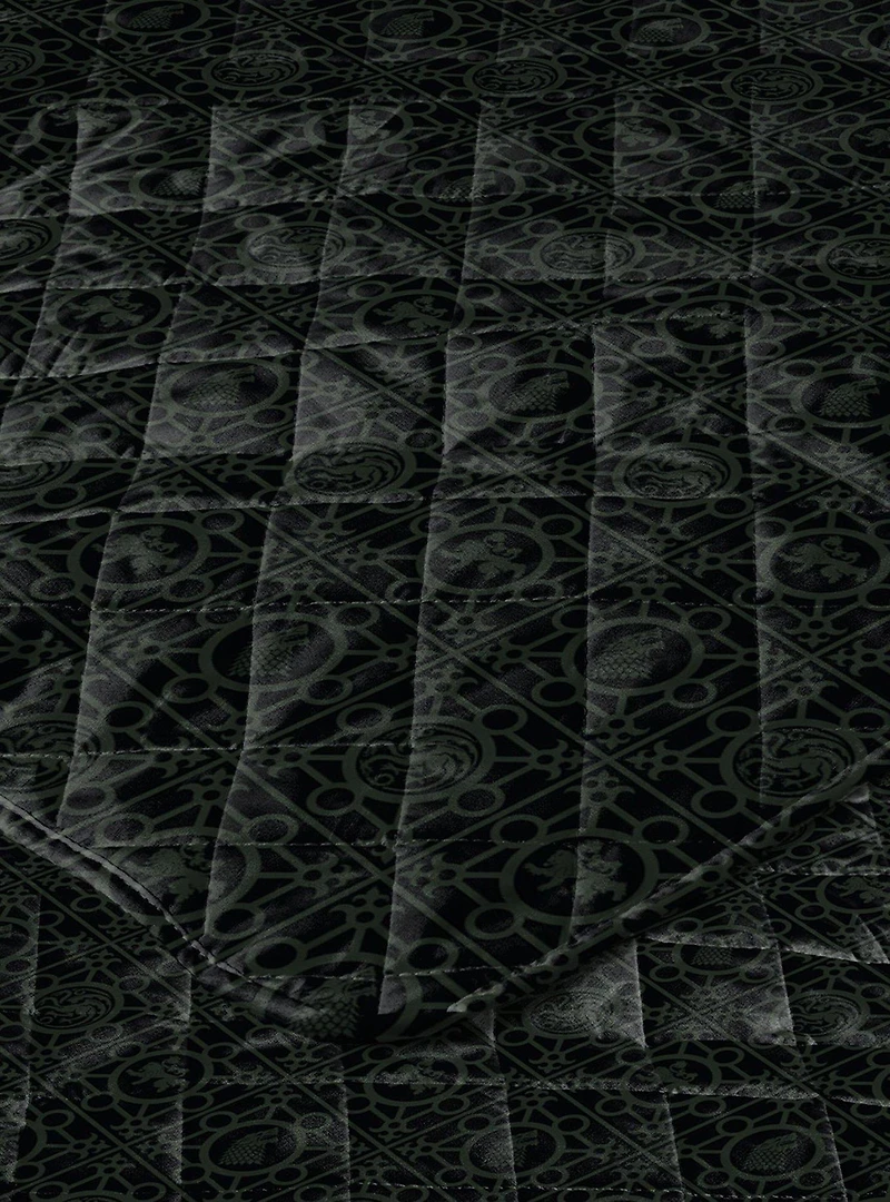 Game of Thrones Symbolic Sigils Quilted Throw Blanket