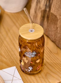 Disney Chip & Dale Fall Glass Cup with Straw - BoxLunch Exclusive