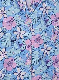 Disney Lilo & Stitch Tropical Allover Print Women's Cropped Woven Button-Up - BoxLunch Exclusive