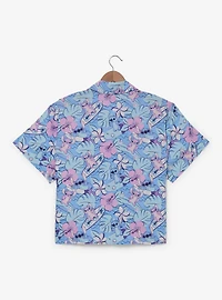 Disney Lilo & Stitch Tropical Allover Print Women's Cropped Plus Woven Button-Up - BoxLunch Exclusive