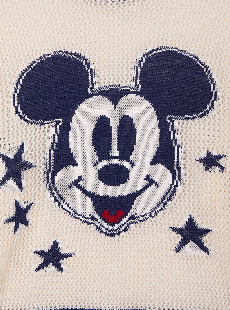 Disney Mickey Mouse Tonal Blue Open Knit Women's Sweater - BoxLunch Exclusive