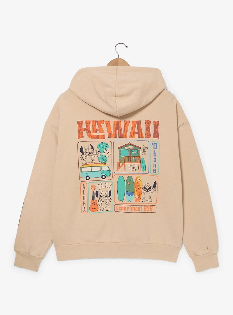 Disney Lilo & Stitch Tonal Travel Icons Zippered Hoodie - BoxLunch Exclusive