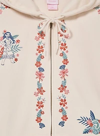 Disney Moana Floral Embroidered Zippered Hoodie - BoxLunch Exclusive