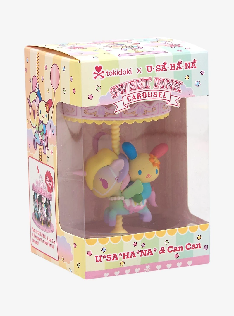 tokidoki Sanrio Hello Kitty and Friends Sweet Pink Carousel U*SA*HA*NA & Can Can Figure (Special Edition)