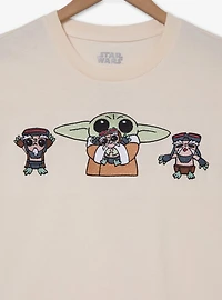 Star Wars The Mandalorian Grogu & Friends Embroidered Women's Plus T-Shirt — BoxLunch Exclusive