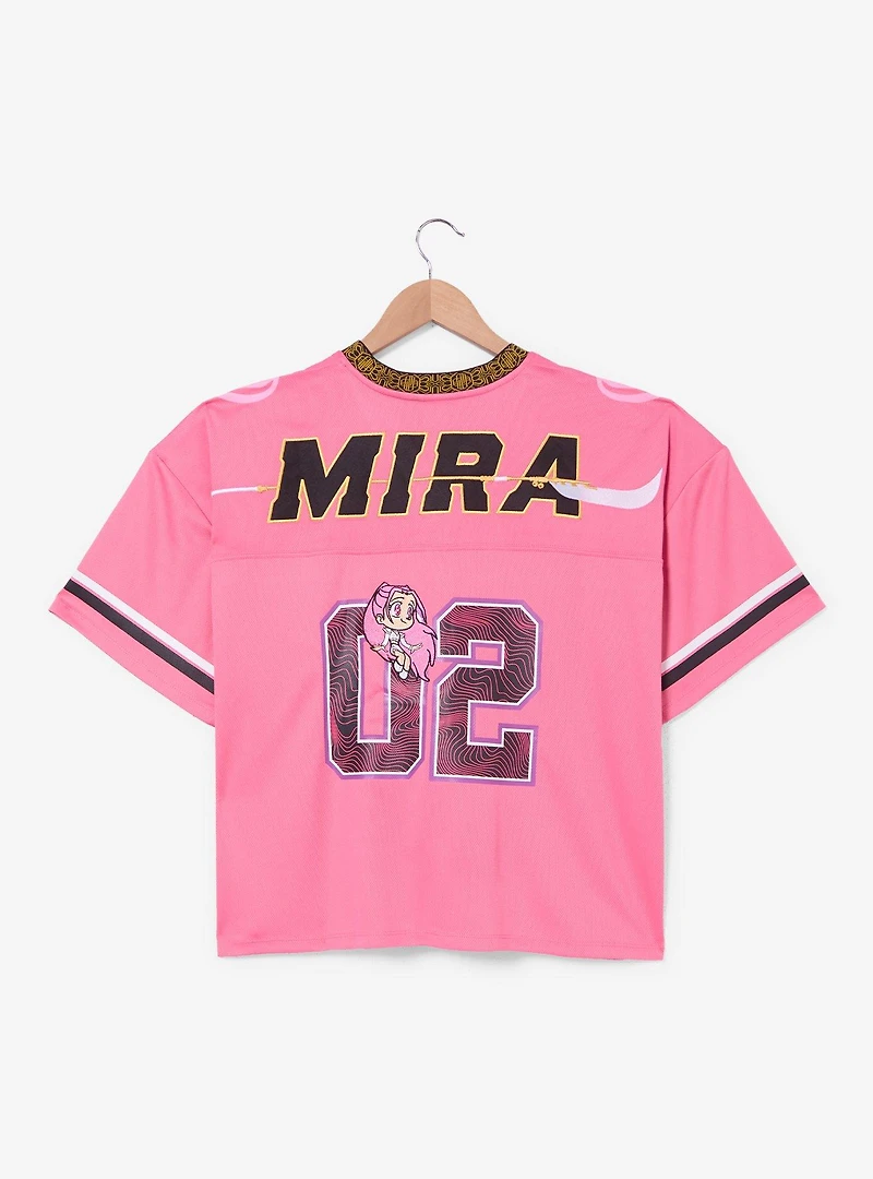 KPop Demon Hunters Mira Women's Plus Cropped Football Jersey - BoxLunch Exclusive
