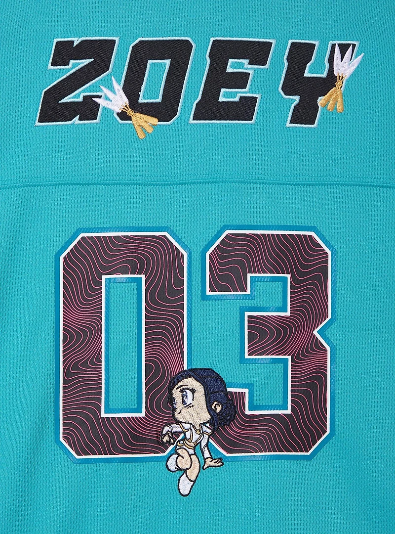 KPop Demon Hunters Zoey Women's Cropped Football Jersey - BoxLunch Exclusive