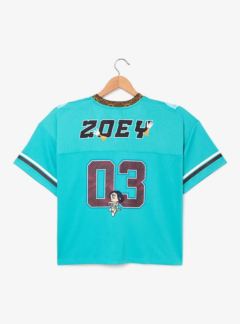 KPop Demon Hunters Zoey Women's Plus Cropped Football Jersey - BoxLunch Exclusive