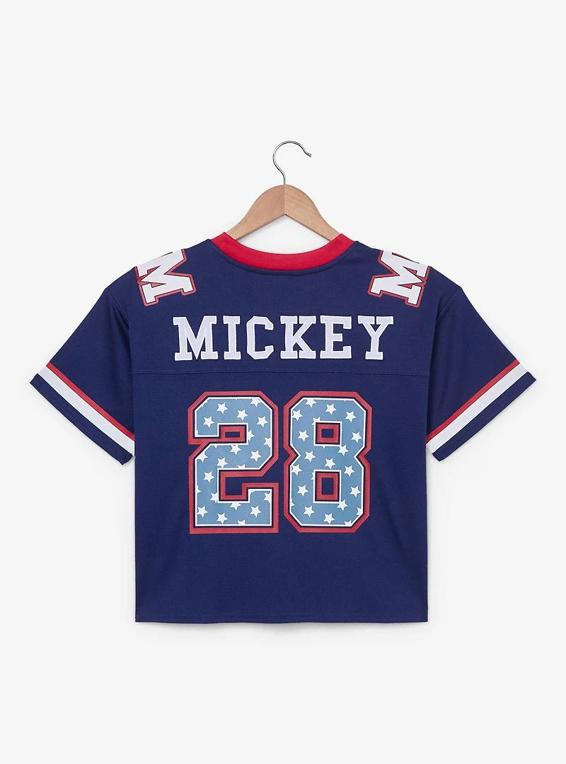 Disney Mickey Mouse Women's Plus Cropped Football Jersey - BoxLunch Exclusive