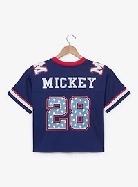 Disney Mickey Mouse Women's Plus Cropped Football Jersey - BoxLunch Exclusive
