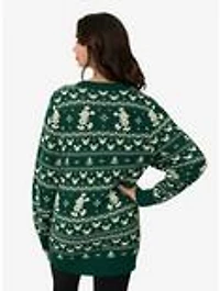 Disney Holiday Collection by Unique Vintage Green Winter Mickey Fair Isle Cardigan