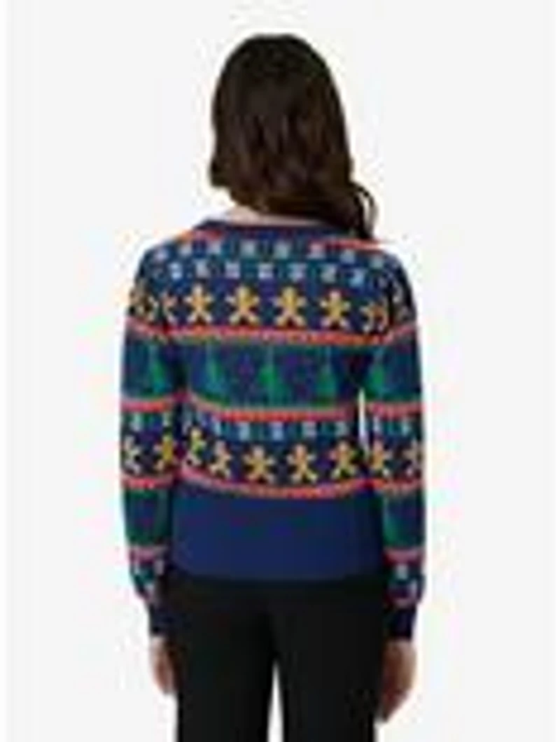 Unique Vintage Navy & Gingerbread Men Fair Isle Sweater