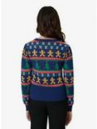 Unique Vintage Navy & Gingerbread Men Fair Isle Sweater
