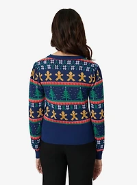 Unique Vintage Navy & Gingerbread Men Fair Isle Sweater
