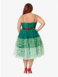 Unique Vintage Plus Green Ombre Tulle Cupcake Swing Dress