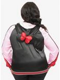 Disney Mickey & Friends Collection by Unique Vintage Plus Minnie Mouse Hooded Satin Bomber Jacket