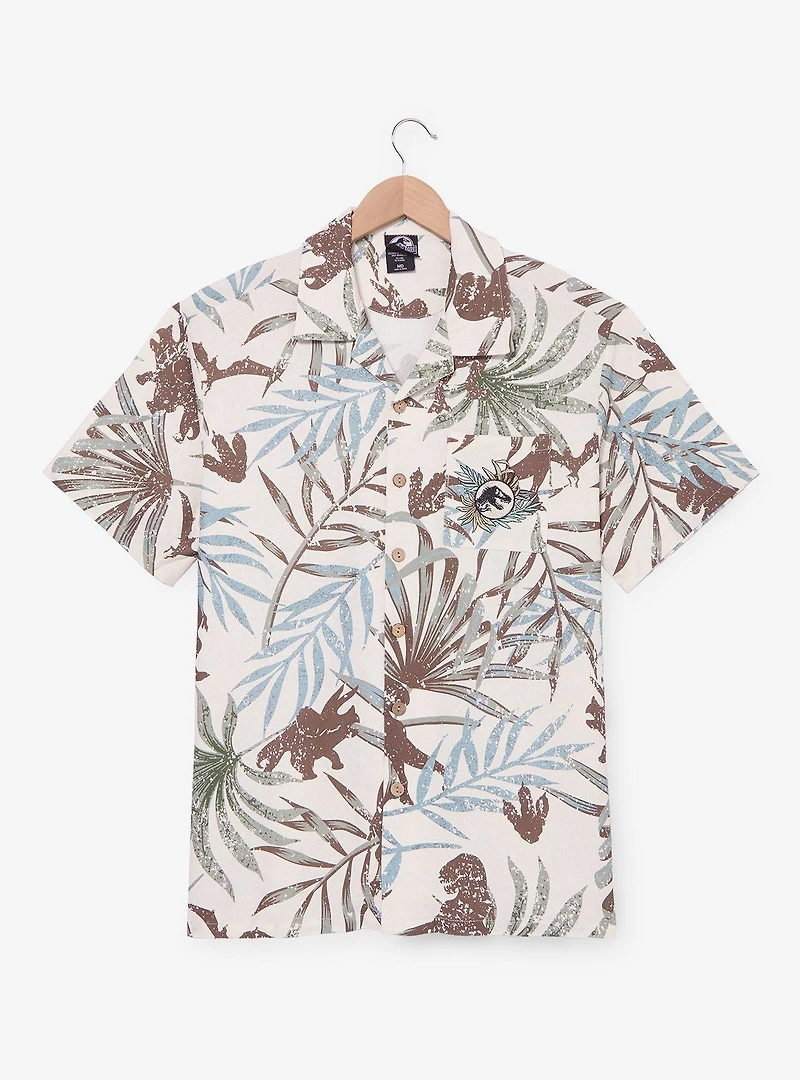 Jurassic Park Allover Print Woven Button-Up — BoxLunch Exclusive