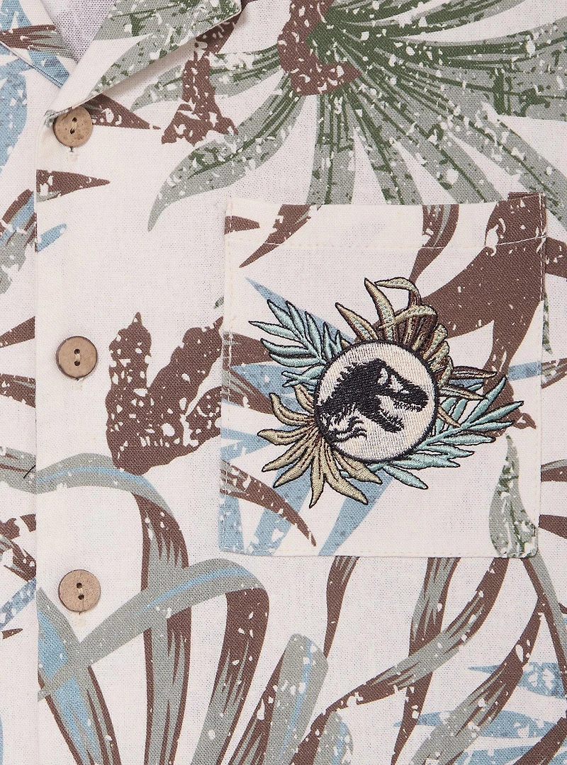 Jurassic Park Allover Print Woven Button-Up — BoxLunch Exclusive