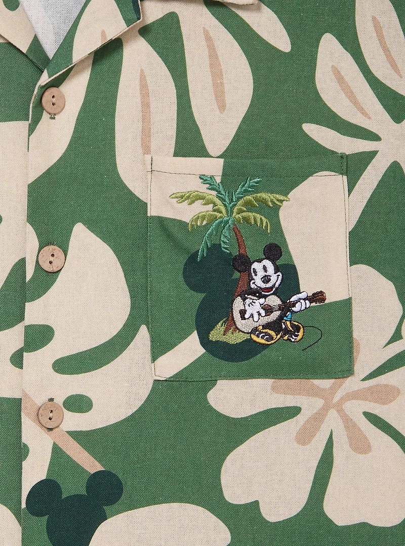 Disney Mickey Mouse Tropical Woven Button-Up — BoxLunch Exclusive