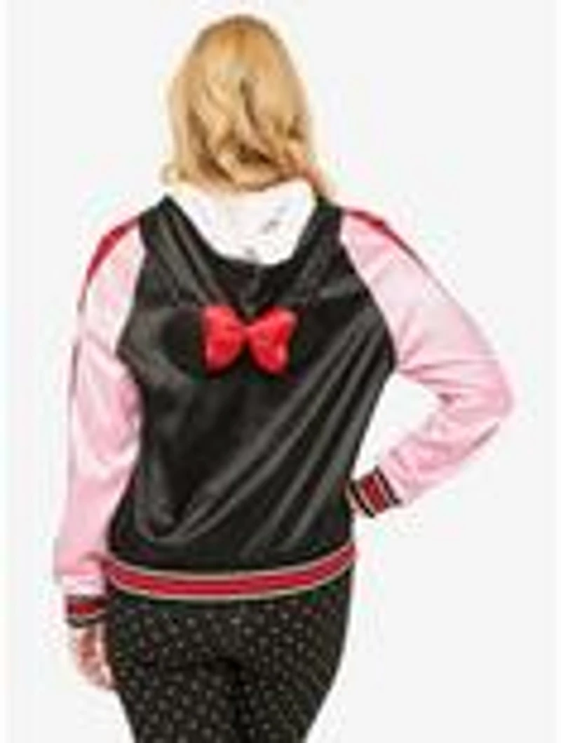 Disney Mickey & Friends Collection by Unique Vintage Minnie Mouse Hooded Satin Bomber Jacket