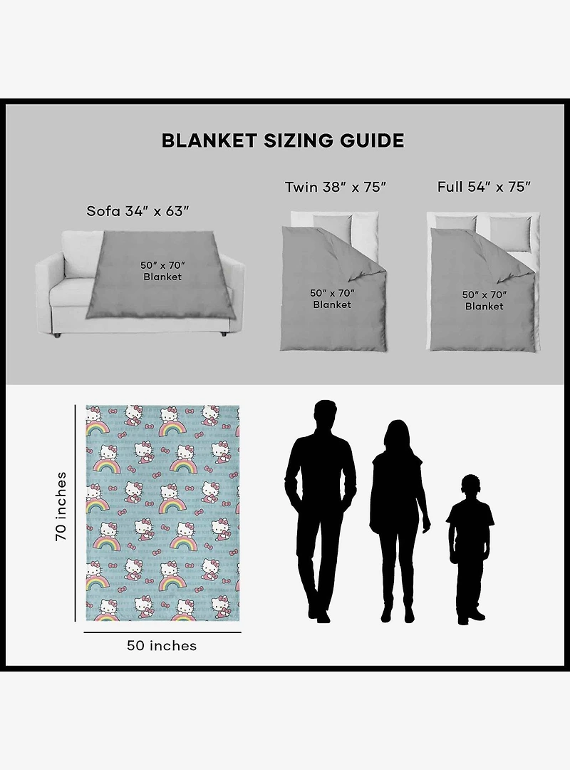 Hello Kitty Bow So Sweet Silk Touch Throw Blanket