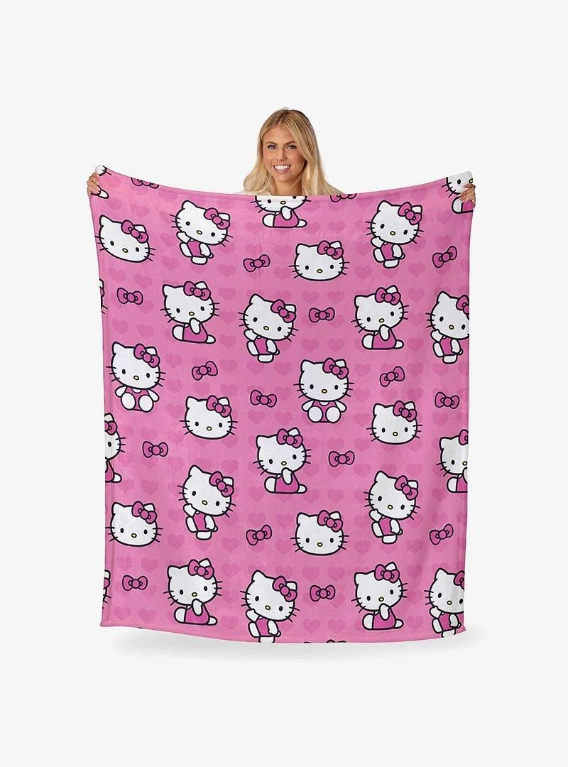 Hello Kitty I Love Pink Silk Touch Throw Blanket