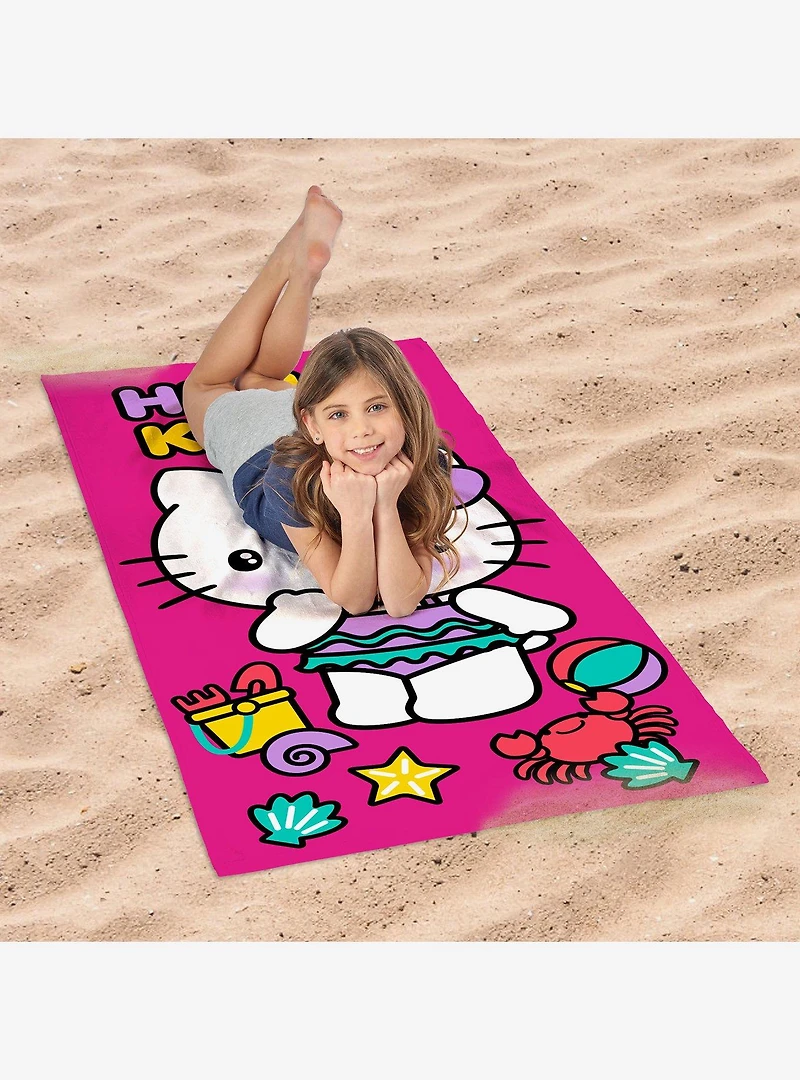 Hello Kitty Hello Beach Microfiber Beach Towel