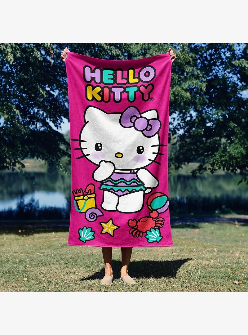 Hello Kitty Hello Beach Microfiber Beach Towel