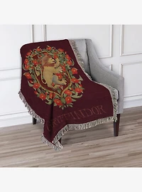 Harry Potter Floral Gryffindor Tapestry Throw Blanket