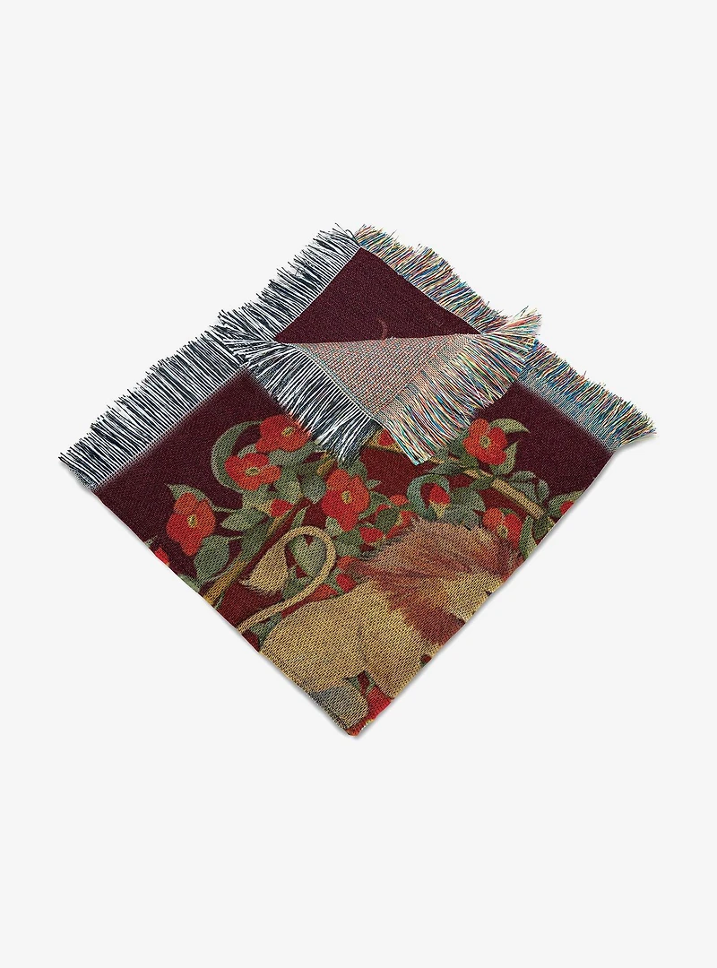 Harry Potter Floral Gryffindor Tapestry Throw Blanket