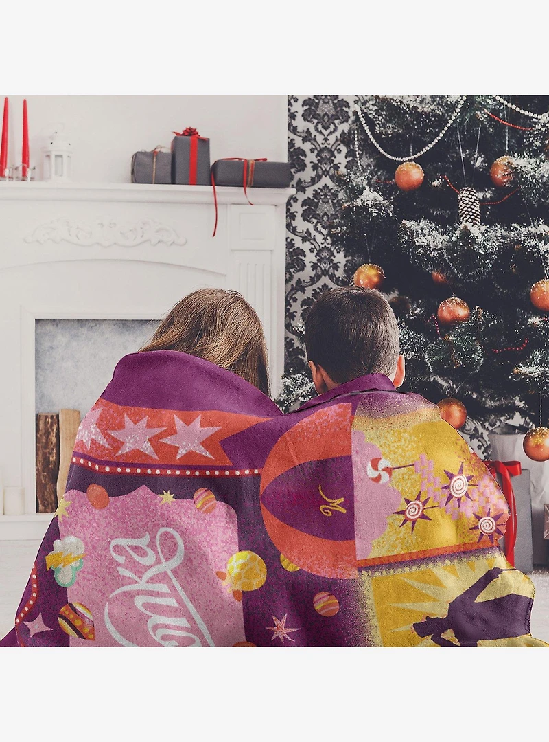 Willy Wonka Wonka Away Micro Raschel Throw Blanket