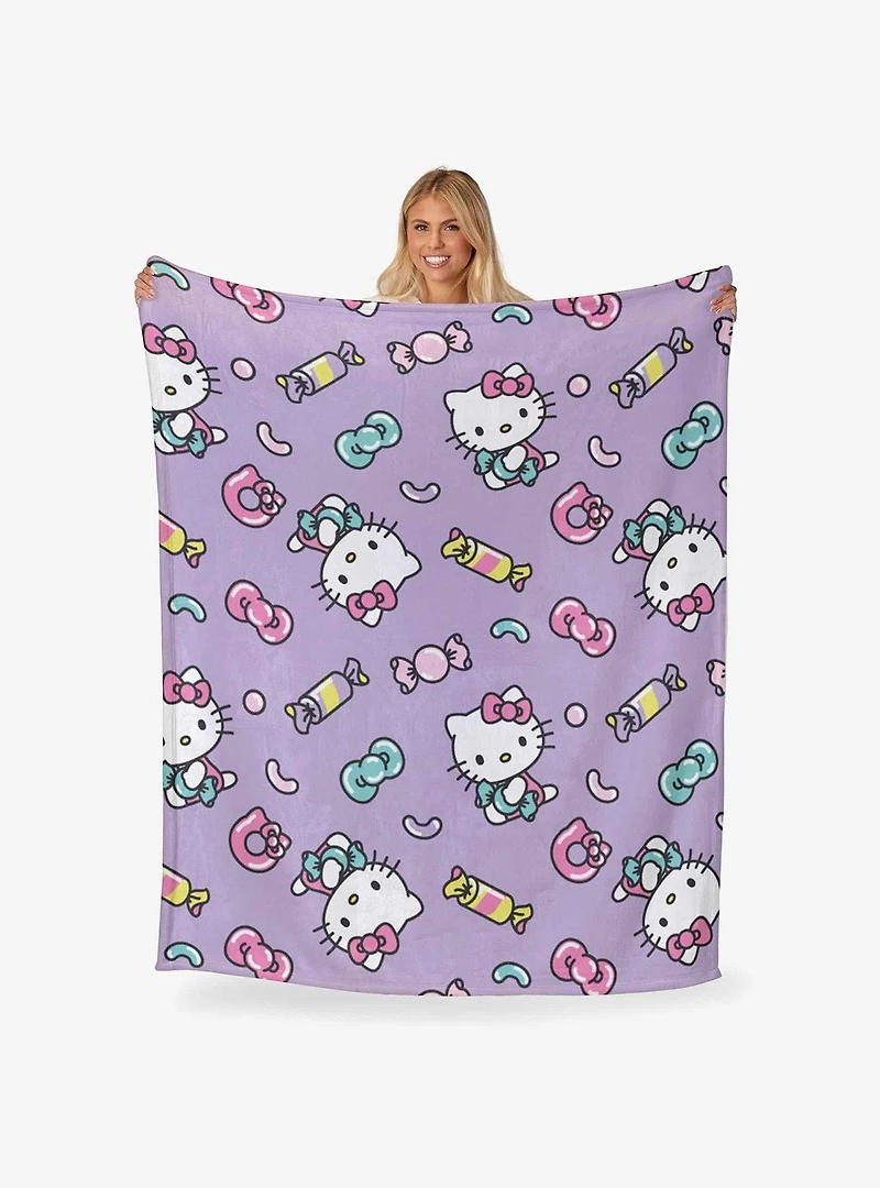 Hello Kitty Candy Cute Micro Raschel Throw Blanket