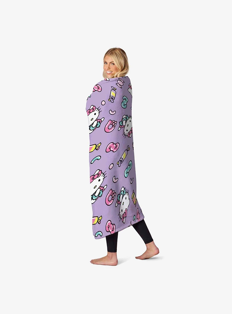 Hello Kitty Candy Cute Micro Raschel Throw Blanket