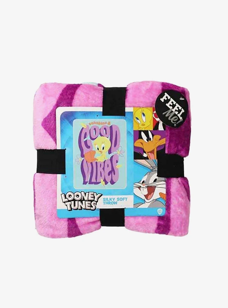 Looney Tunes Good Vibes Micro Raschel Throw Blanket