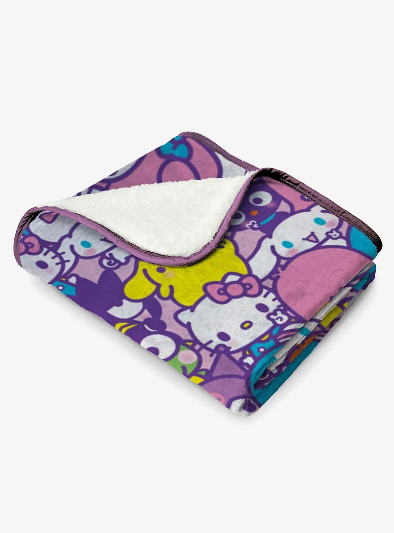 Hello Kitty Peace and Love Silk Touch Sherpa Throw Blanket