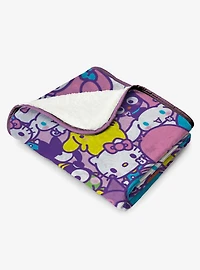 Hello Kitty Peace and Love Silk Touch Sherpa Throw Blanket