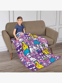 Hello Kitty Peace and Love Silk Touch Sherpa Throw Blanket