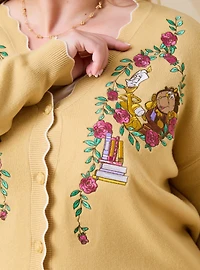 Disney Beauty and the Beast Rose Women's Plus Scalloped Cardigan — BoxLunch Exclusive