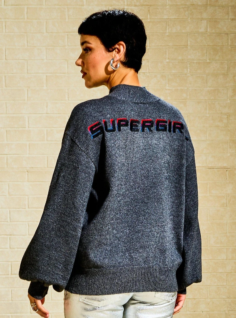 Her Universe DC Comics Supergirl Ombré Logo Bishop Sleeve Women's Plus Sweater - BoxLunch Exclusive