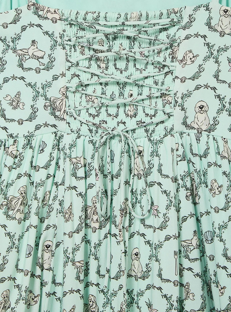 Disney The Little Mermaid Characters Floral Allover Print Plus Tank Dress - BoxLunch Exclusive