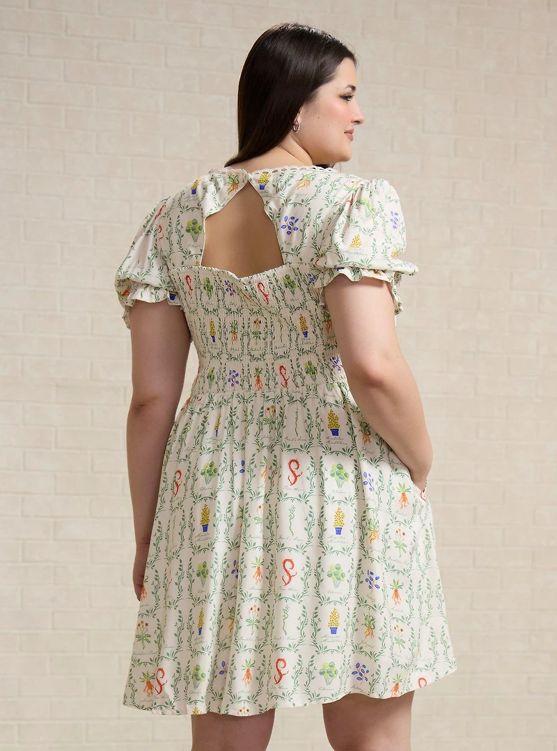 Harry Potter Herbology Plants Allover Print Plus Dress - BoxLunch Exclusive