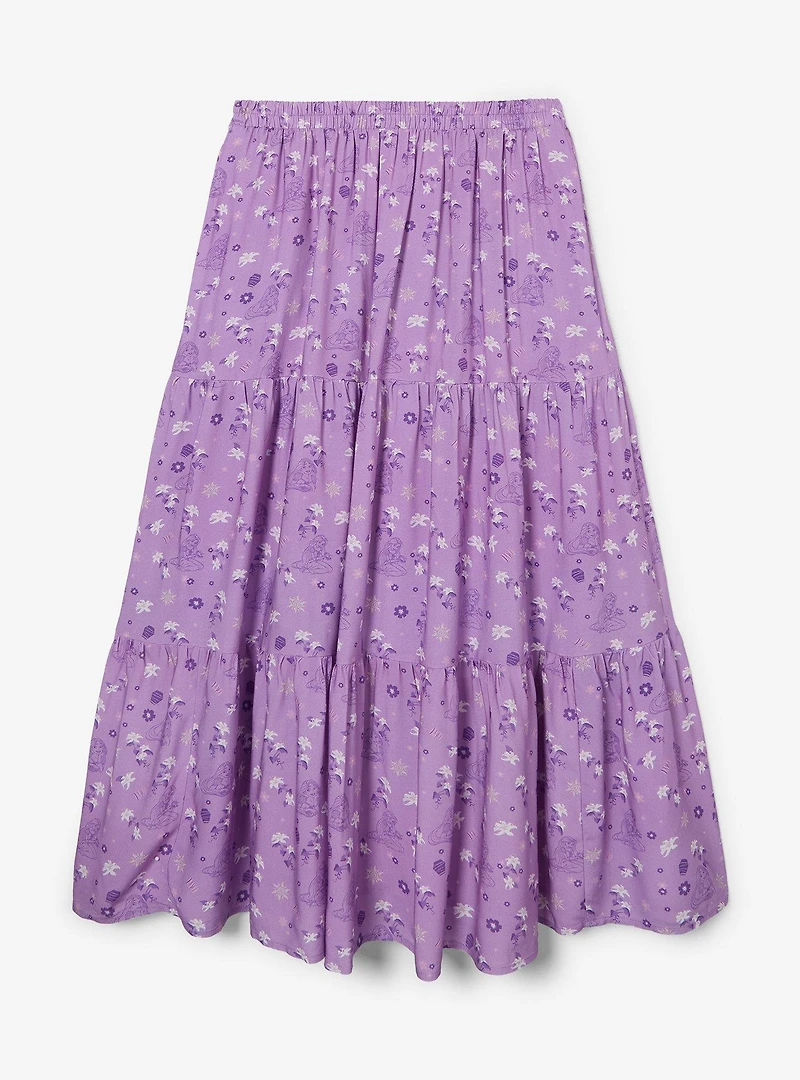 Disney Tangled Rapunzel Floral Allover Print Plus Maxi Skirt - BoxLunch Exclusive