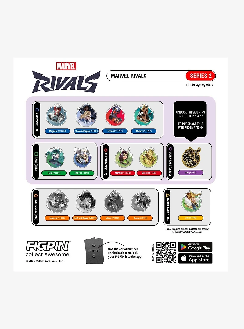FiGPiN Marvel Rivals Series 2 Blind Box Enamel Pin