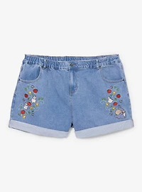 Studio Ghibli® My Neighbor Totoro Veggies Embroidered Women's Plus High Waisted Shorts - BoxLunch Exclusive