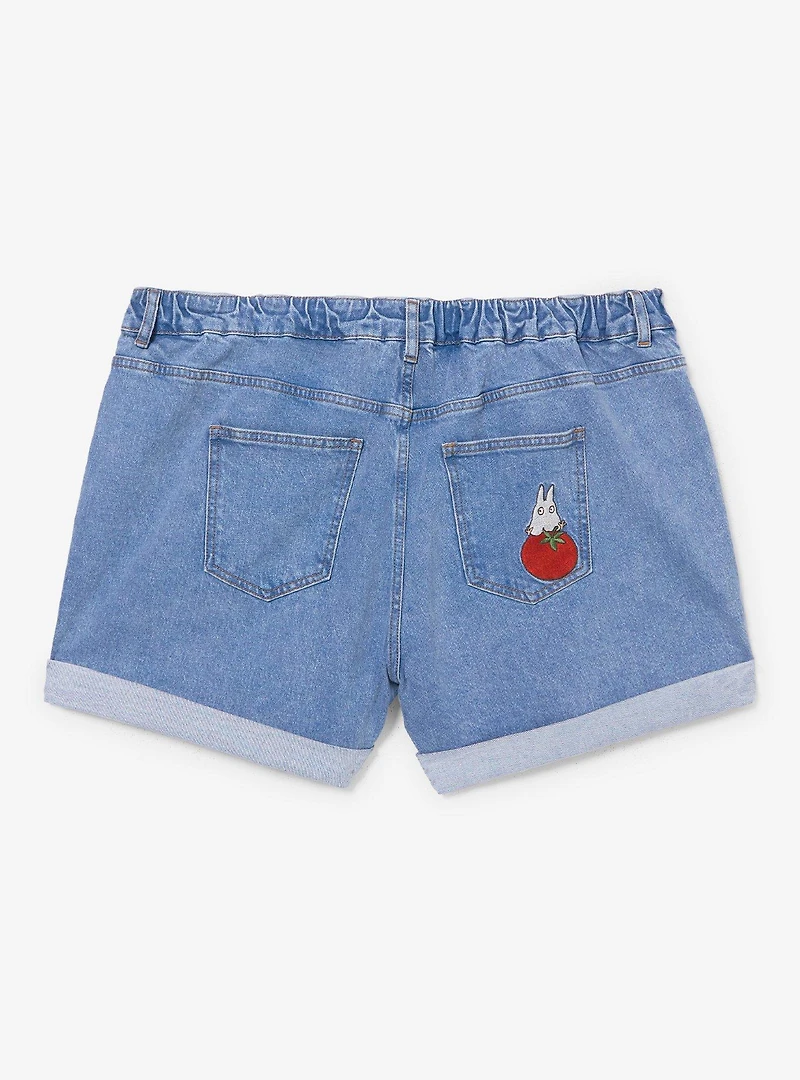 Studio Ghibli® My Neighbor Totoro Veggies Embroidered Women's Plus High Waisted Shorts - BoxLunch Exclusive