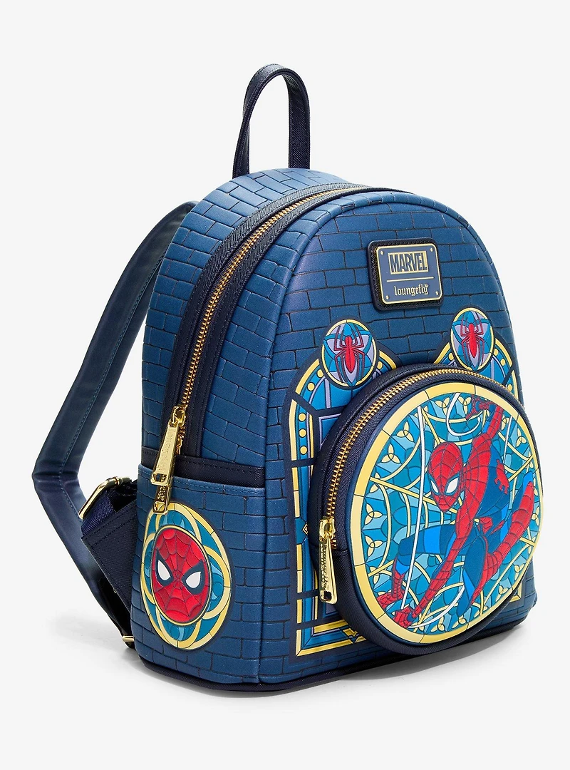 Loungefly Marvel Spider-Man Stained Glass Portrait Mini Backpack - BoxLunch Exclusive