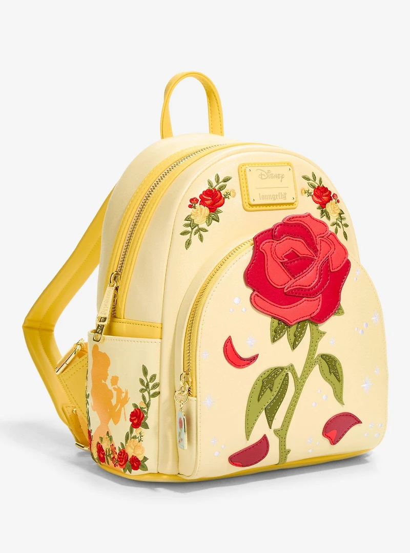 Loungefly Disney Beauty and The Beast Enchanted Rose Shimmer Mini Backpack - BoxLunch Exclusive