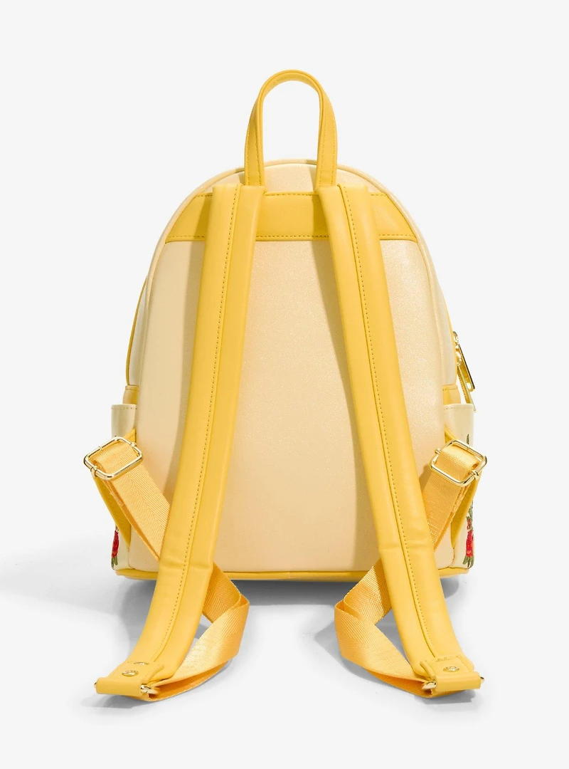 Loungefly Disney Beauty and The Beast Enchanted Rose Shimmer Mini Backpack - BoxLunch Exclusive