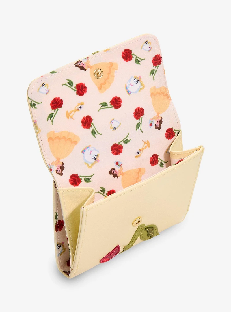 Loungefly Disney Beauty and The Beast Enchanted Rose Shimmer Wallet - BoxLunch Exclusive